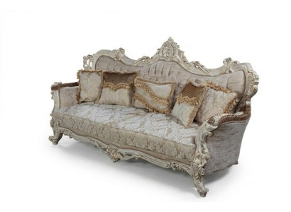 Chesterfield Barock Dreisitzer Couch Möbel Couchen Stoff Gold Sofa