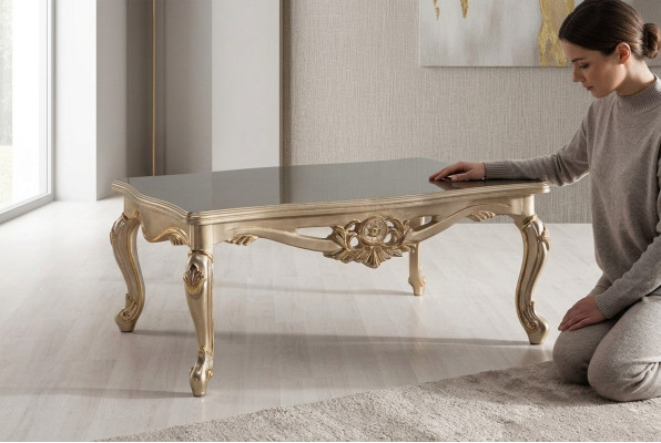Couchtisch Tisch Möbel Einrichtung 120x80 Tische Holz Barock Rokoko