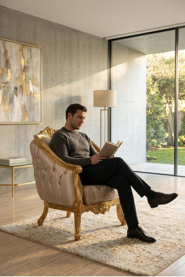 Chesterfield Rund Sessel Couch Polster Möbel Einrichtung Sofa Einsitzer