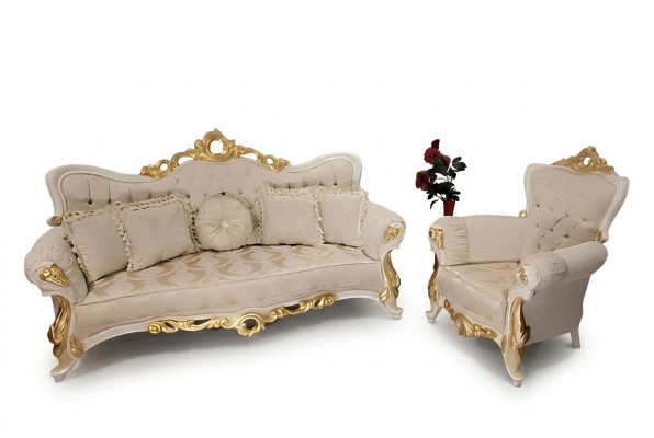 Klassische Couch Wohnzimmer Sofagarnitur Möbel einrichtung 3+1 Sitz Sofa