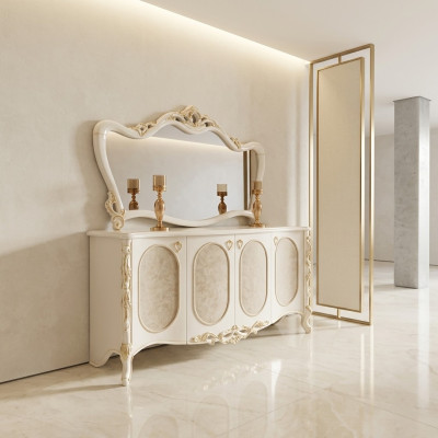 Luxus Möbel Wohnzimmer Sideboard Mit Spiegel Design Konsole Sideboard Holz