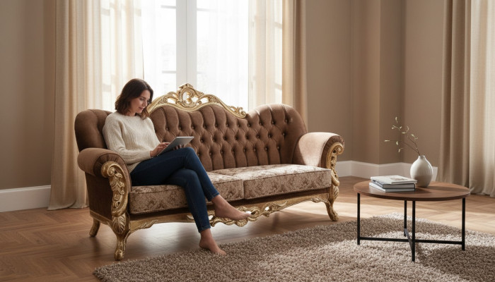 Klassische Dreisitzer Barock Couch Einrichtung 3er Französische Möbel
