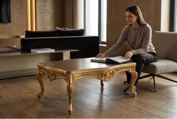 Luxusná kávová mriežka 136x90 barokové rokoko stoly obdĺžnikové dekorácie