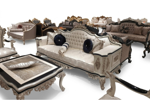 Chesterfield Sofa Couch 3er Couchen Polster Möbel Dreisitzer Weiß Neu