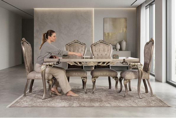 Braune Chesterfield Luxus Stühle Designer Esstisch Exklusive Esszimmer Möbel