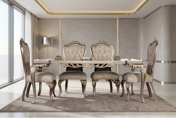 Braune Chesterfield Luxus Stühle Designer Esstisch Exklusive Esszimmer Möbel