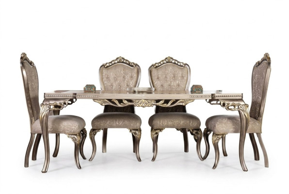 Braune Chesterfield Luxus Stühle Designer Esstisch Exklusive Esszimmer Möbel