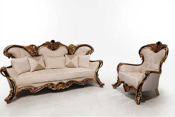Sofagarnitur Klassisch Barock Rokoko 3+1 Sitzer Couchen Möbel Komplett