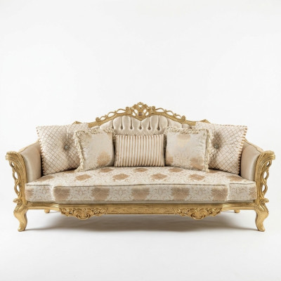 Chesterfield Sofa Barock Couch Holz Samt Dreisitzer Klassische Sofas Möbel