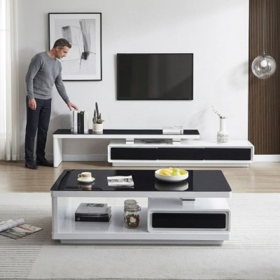  Designer Moderner Sideboard Schwarz-weiße Kommode TV-Ständen Luxus