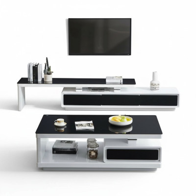  Designer Moderner Sideboard Schwarz-weiße Kommode TV-Ständen Luxus