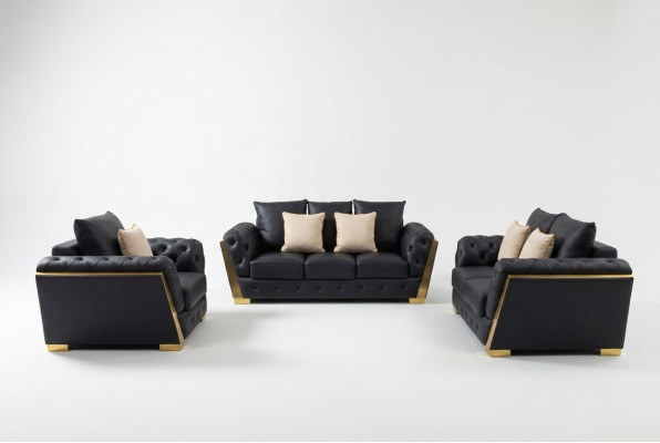 Chesterfield 3+2+1 Sofagarnitur Couch Möbel Sofa Couchen Set 3tlg