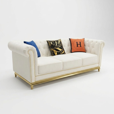Chesterfield Textil Couch Sofa 3 Sitzer Sitz Couchen Sofas Polster Neu