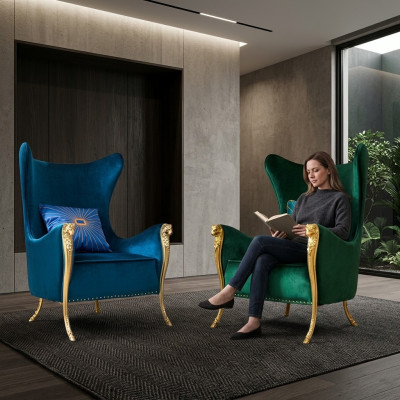Luxus Sessel Couch Einsitzer Möbel Hotel Empfang Einrichtung Kanzlei