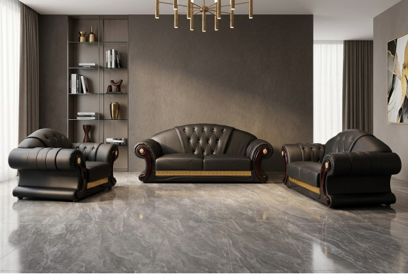 Chesterfield Sofa Couch Set 3+2+1 Leder Couchen Polster Möbel Klassisch