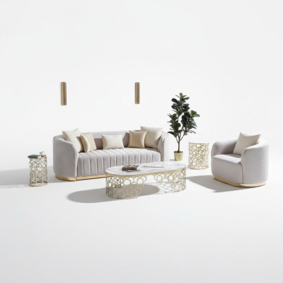 Ovale Couch Dreisitzer Couchen Möbel Sofa Einrichtung Wohnzimmer Samt