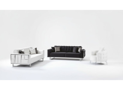 Luxus Wohnzimmer Möbel Couch Sitzgarnitur Sofa Samt Sofagarnitur 3tlg