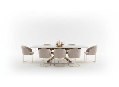 Esszimmer Set Essgruppe Edelstahl Stühle 10x Sessel Esstisch Tisch 11tlg