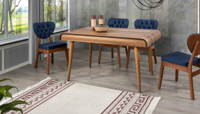 Modernes Möbel Esszimmer Set Garnitur Sitz Essgruppe Esstisch Polster 5tlg.