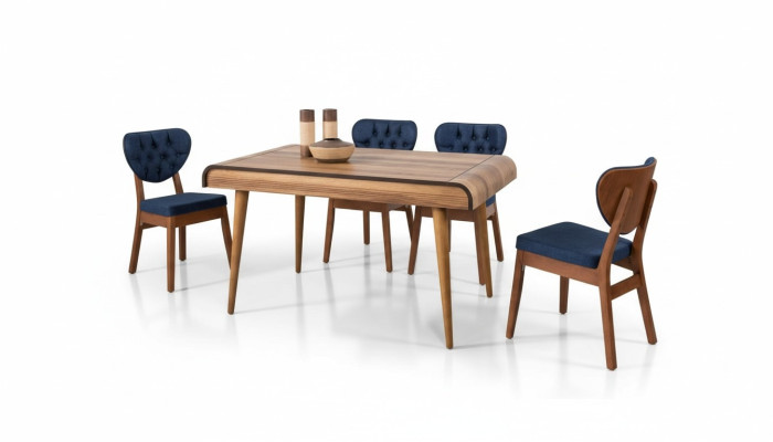 Modernes Möbel Esszimmer Set Garnitur Sitz Essgruppe Esstisch Polster 5tlg.