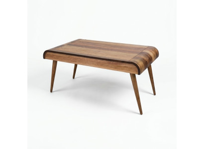 Holz Couchtisch auf Holzbeinen für Ihr Wohnzimmer Original Designmodell Neu