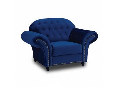 Blauer Sessel Chesterfield Einsitzer Couch Sofa Blau Lehnstuhl Möbel