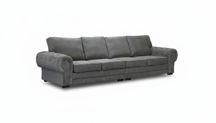 Viersitzer klassisches Sofa Möbelpolsterung in grau Bequemes Couch Stoff