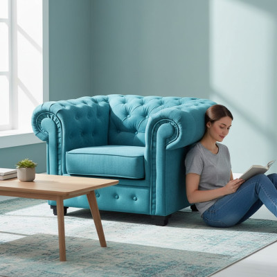 Sessel Luxus Bequemer Sessel Italienischer Stil Wohnzimmer Chesterfield