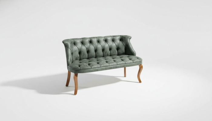 Zelený dvojitý Chesterfield gauč