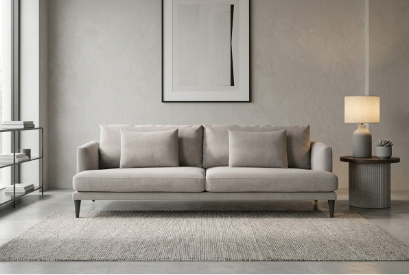 Zweisitzer Luxus Graues Sofa Textilmöbel Wohnzimmer Sofas Couen Moderrn