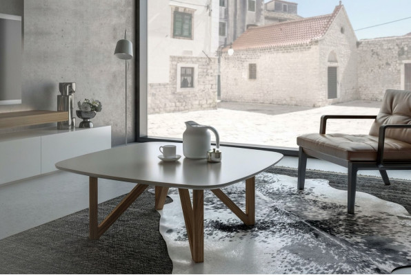 Couchtisch Wohnzimmer Tisch Luxus Walnuss Natur Designer Beistelltisch