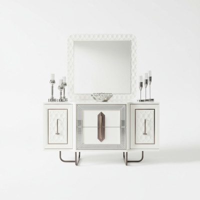Sideboard Weiße Kommode Konsolen Tisch Spiegel 2tlg. Kommoden Sideboards