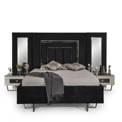 Schlafzimmer Bett 2x Nachttische Luxus Betten Set Komplett Design Möbel 3tlg