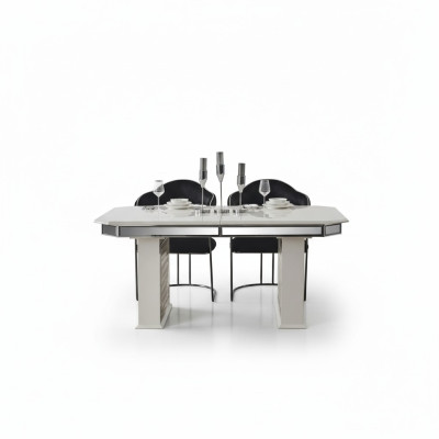 Beige Esstisch Design Tische Luxus Tisch ausziehbare Möbel Esszimmer Möbel