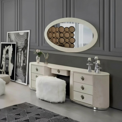 Schminktisch Set Konsole Spiegel Schlafzimmer Möbel Design Hocker Set Neu