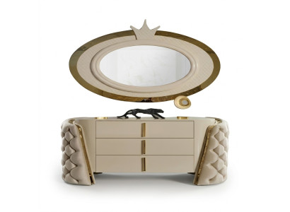 Schminktisch Spiegel Luxus Konsole Kommode Schlafzimmer Holz Modern Design