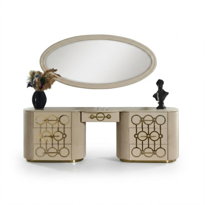 Designer-Set aus Schminktisch und Spiegel für das Schlafzimmer im modernen Stil