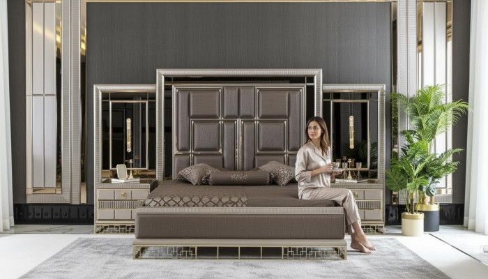 Bett Braun Elegantes Schlafzimmer Design Schön Luxus Doppel Betten