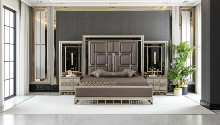 Bett Braun Elegantes Schlafzimmer Design Schön Luxus Doppel Betten