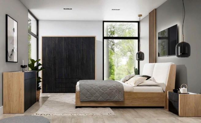 Kleiderschrank Schwarz Holz Schlafzimmer Design Modern Möbel Garderobenschrank