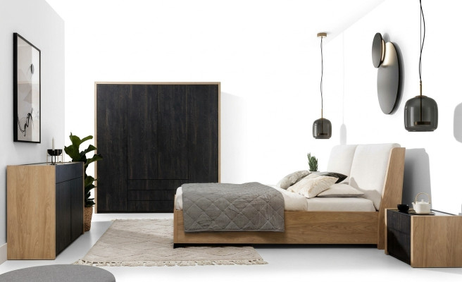 Kleiderschrank Schwarz Holz Schlafzimmer Design Modern Möbel Garderobenschrank
