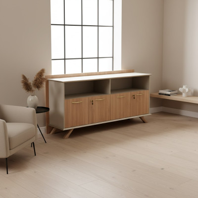 Modernes Braunes SIdeboard Designer Kommode Luxus Massivholz Kommode