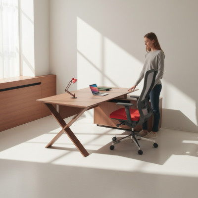 Schreibtische Büromöbel Eckschreibttisch Arbeitstische Holzmöbel Braun
