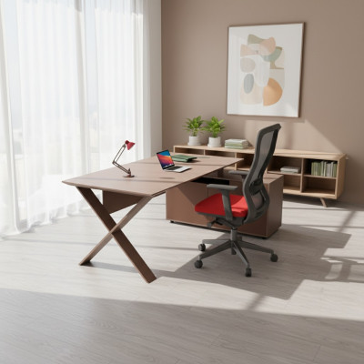 Schreibtische Büromöbel Eckschreibttisch Arbeitstische Holzmöbel Braun