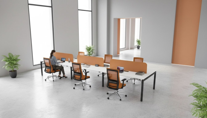 Büromöbel Arbeitstisch für 6 Personen Arbeitszimmer Möbel Holzmöbel