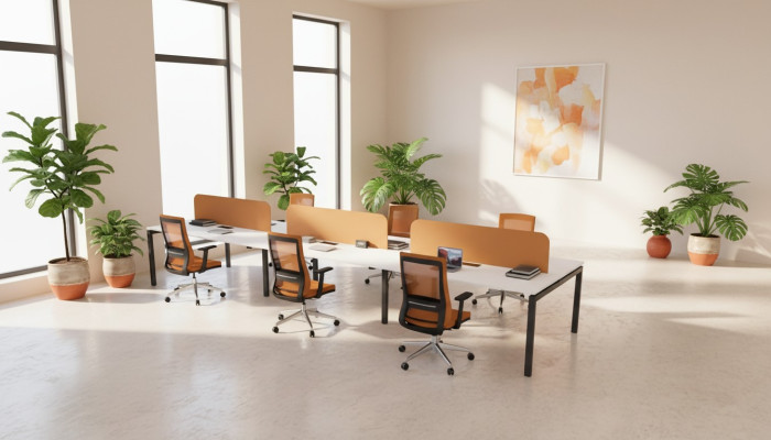 Büromöbel Arbeitstisch für 6 Personen Arbeitszimmer Möbel Holzmöbel