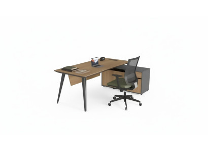 Eckschreibtisch Office Tisch groß Chef Tische Schreibtisch Möbel Braun