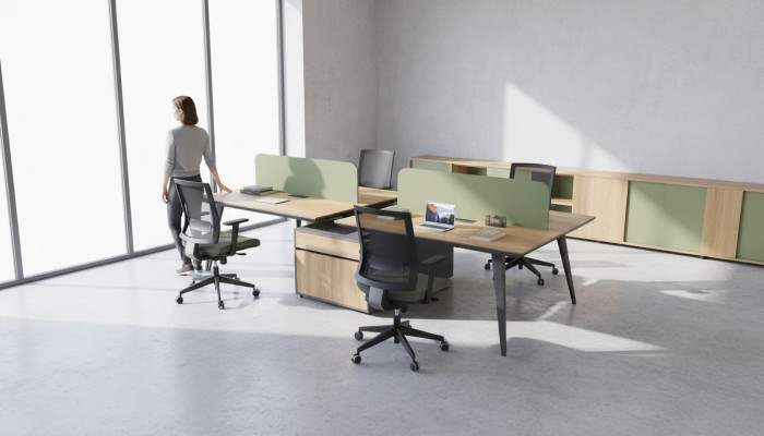 Bürotisch Arbeitstisch Bürogruppe für 4 Personen Schreibtische Schreibmöbel