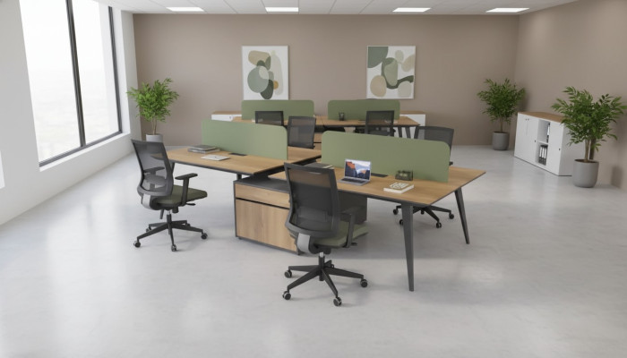 Bürotisch Arbeitstisch Bürogruppe für 4 Personen Schreibtische Schreibmöbel
