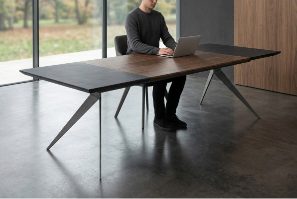 Großer Konferenztisch Büromöbel Besprechungstisch Office Einrichtung Braun